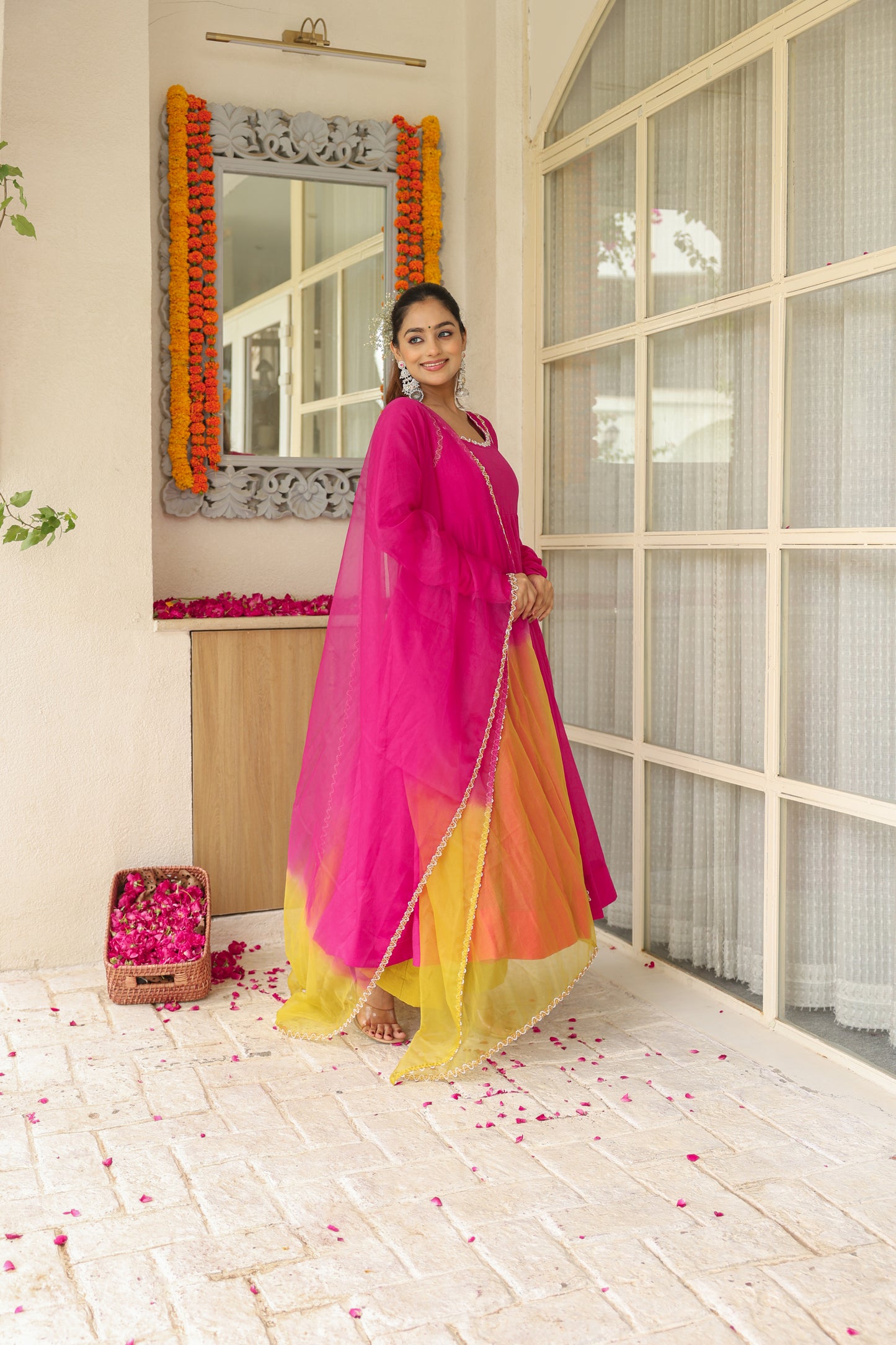 Gulaabi Noor Anarkali Set