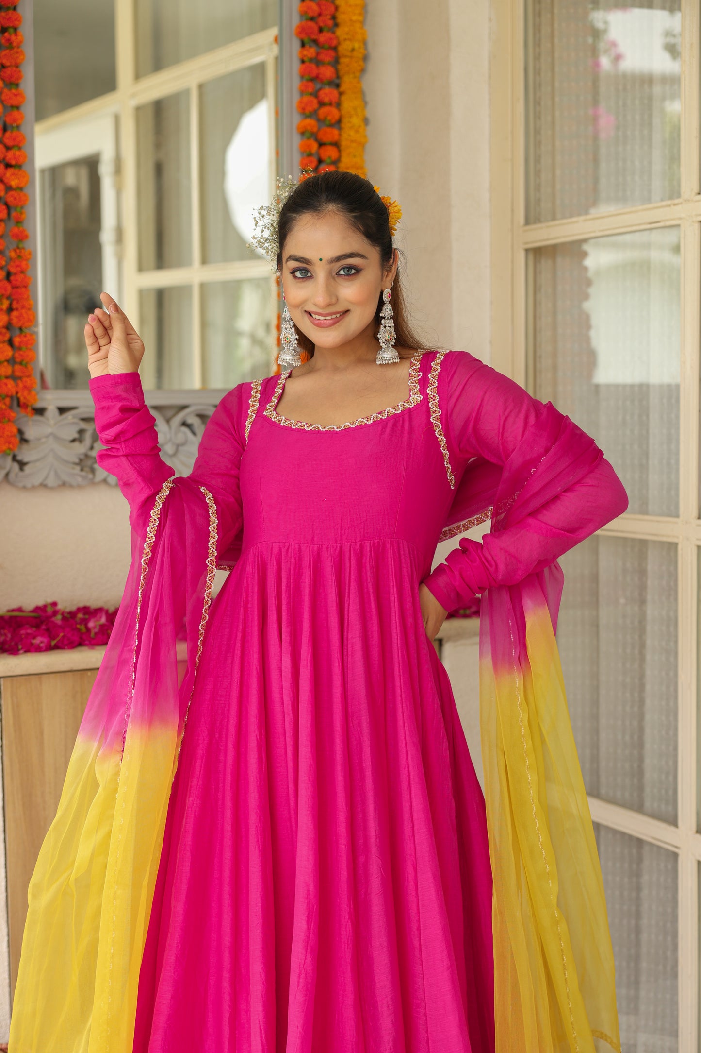 Gulaabi Noor Anarkali Set