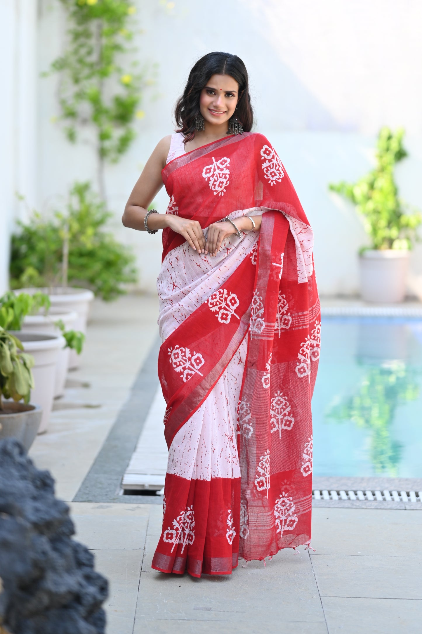 Red Lilan Saree