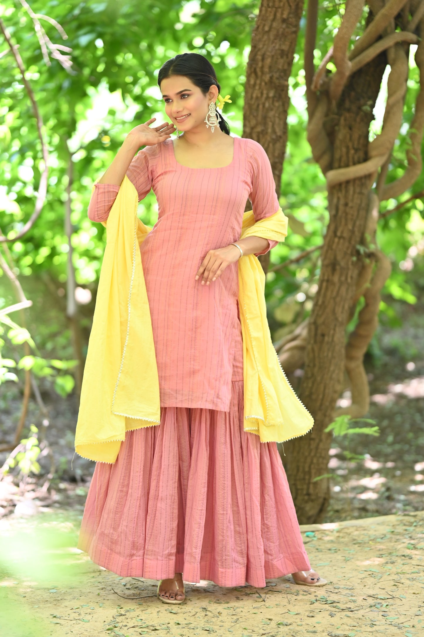 Flamingo Pink Sharara Set