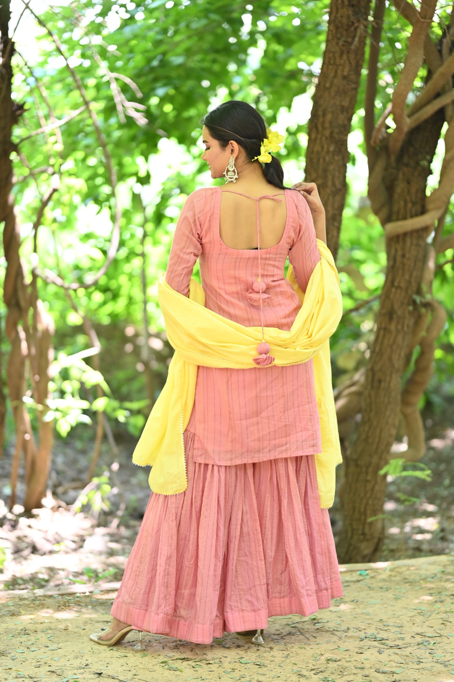 Flamingo Pink Sharara Set