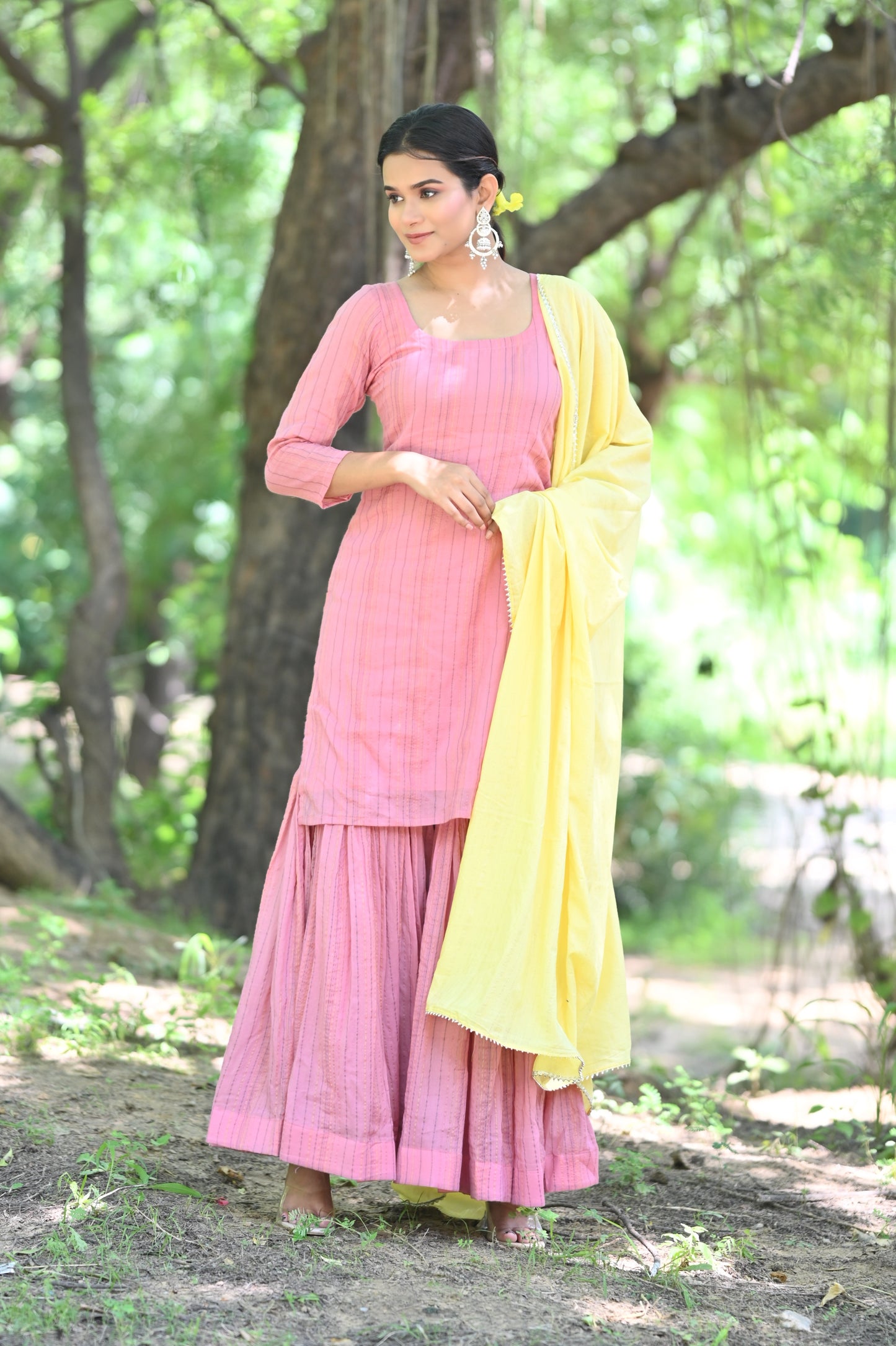 Flamingo Pink Sharara Set