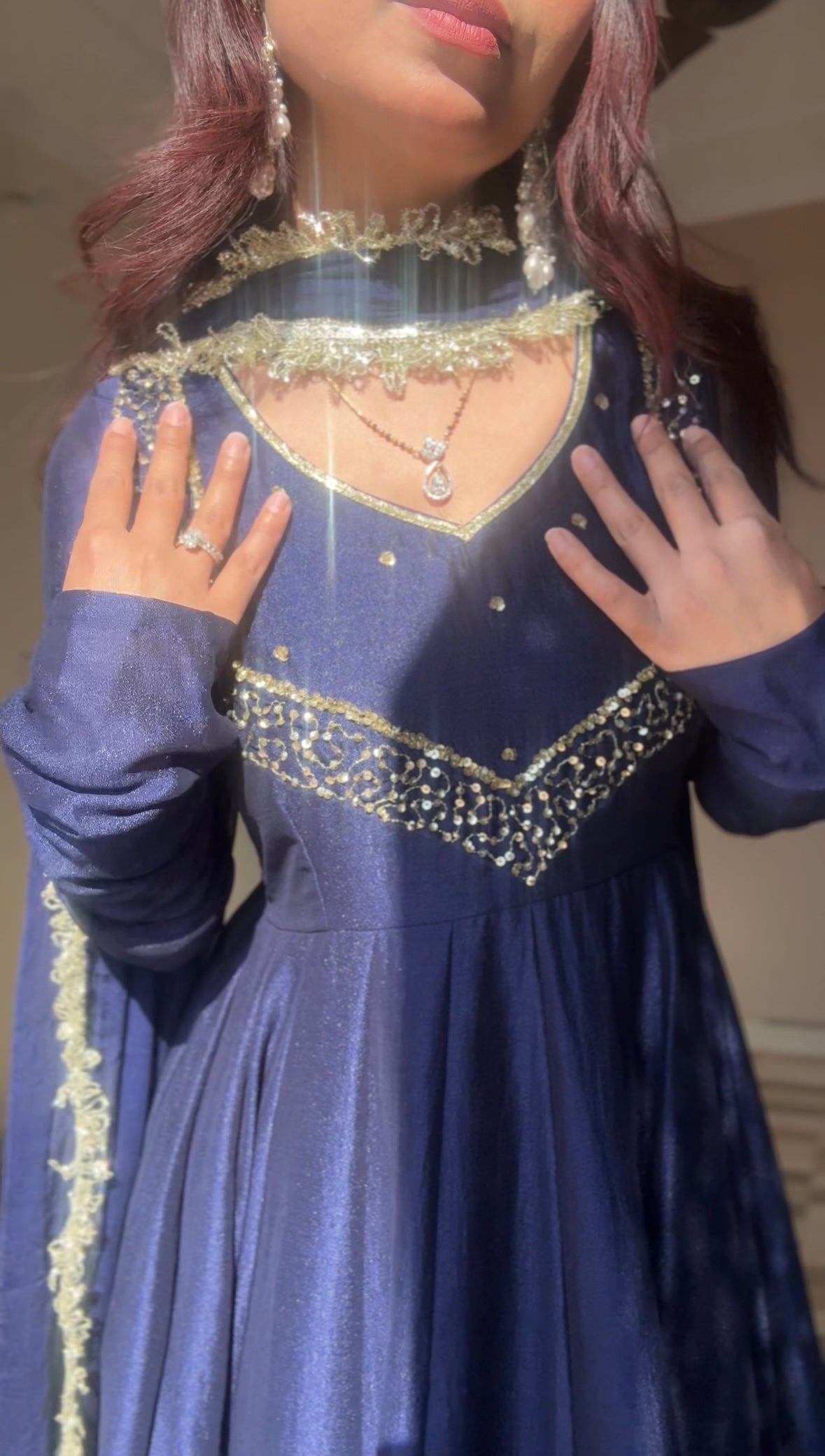 Royal Blue Anarkali Set