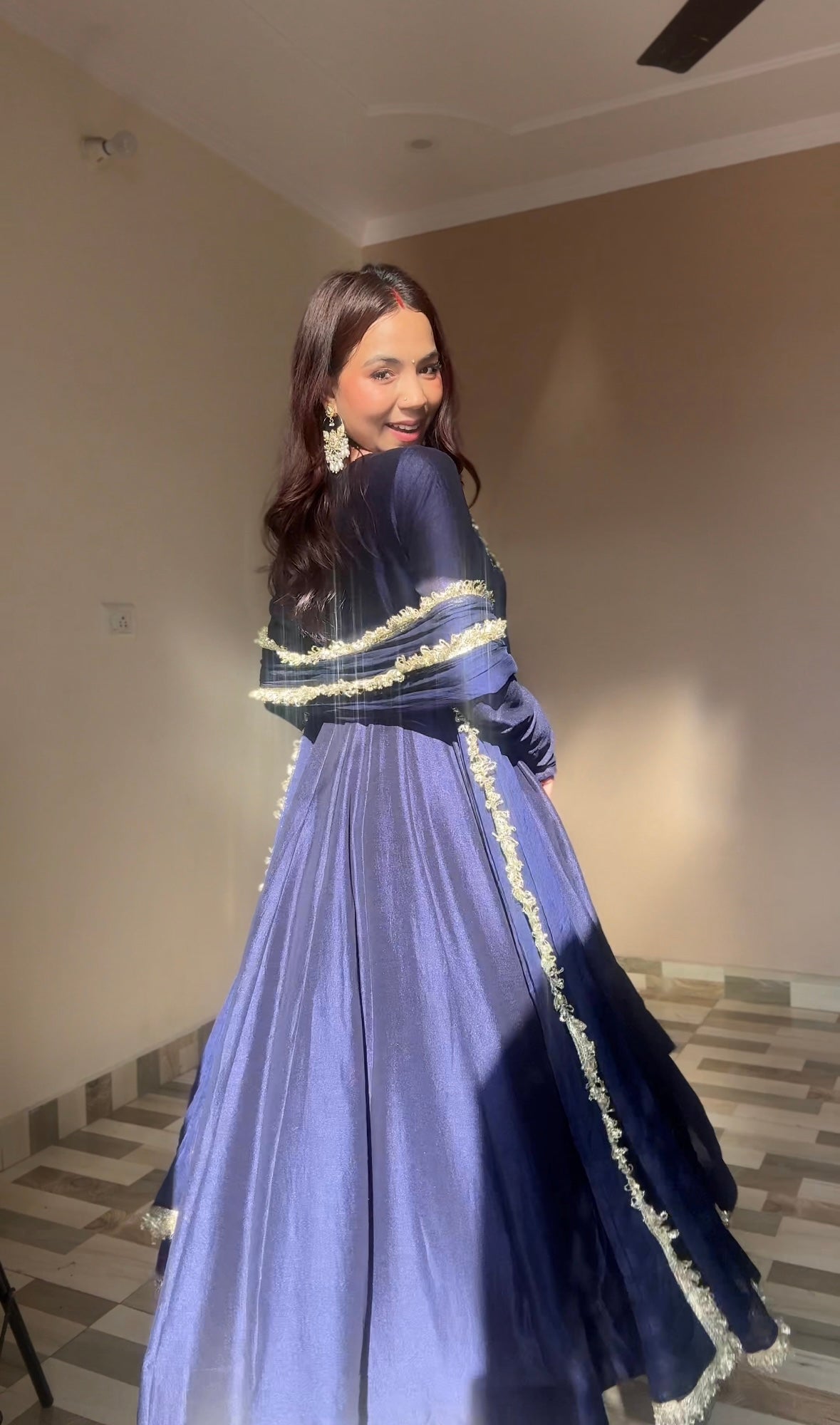 Royal Blue Anarkali Set