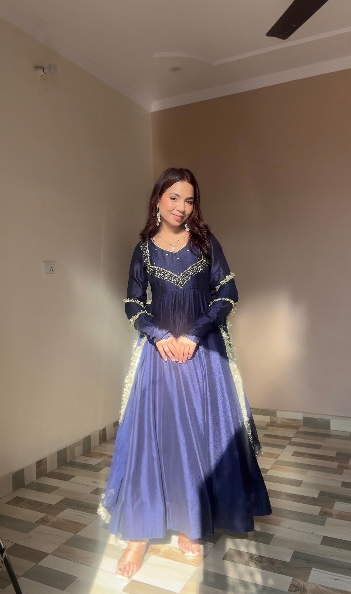 Royal Blue Anarkali Set
