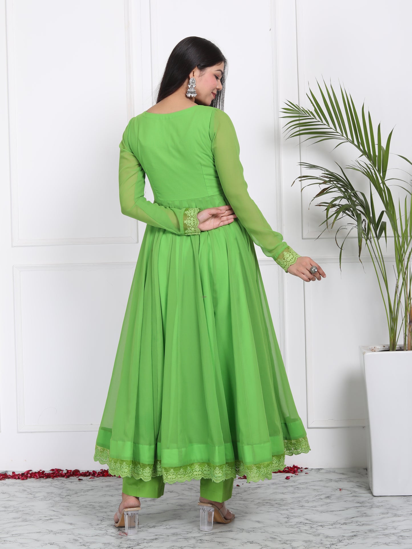 Lime Green Anarkali