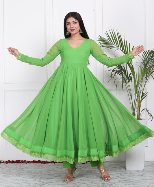 Lime Green Anarkali