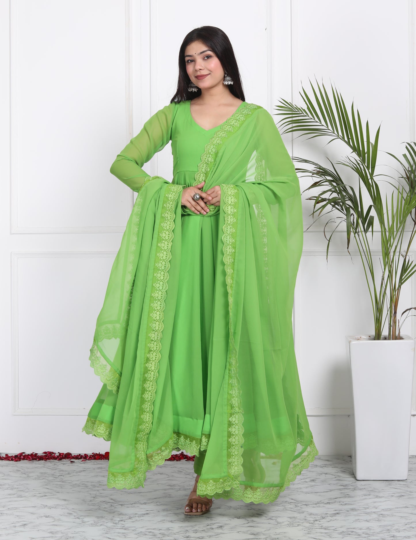 Lime Green Anarkali