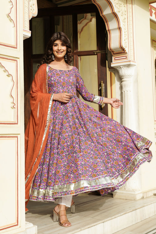 Iris Purple Anarkali