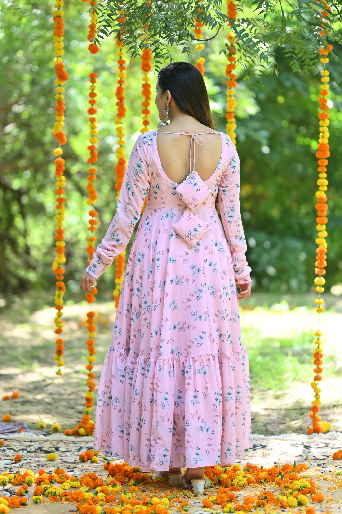 Pale Pink Floral Anarkali