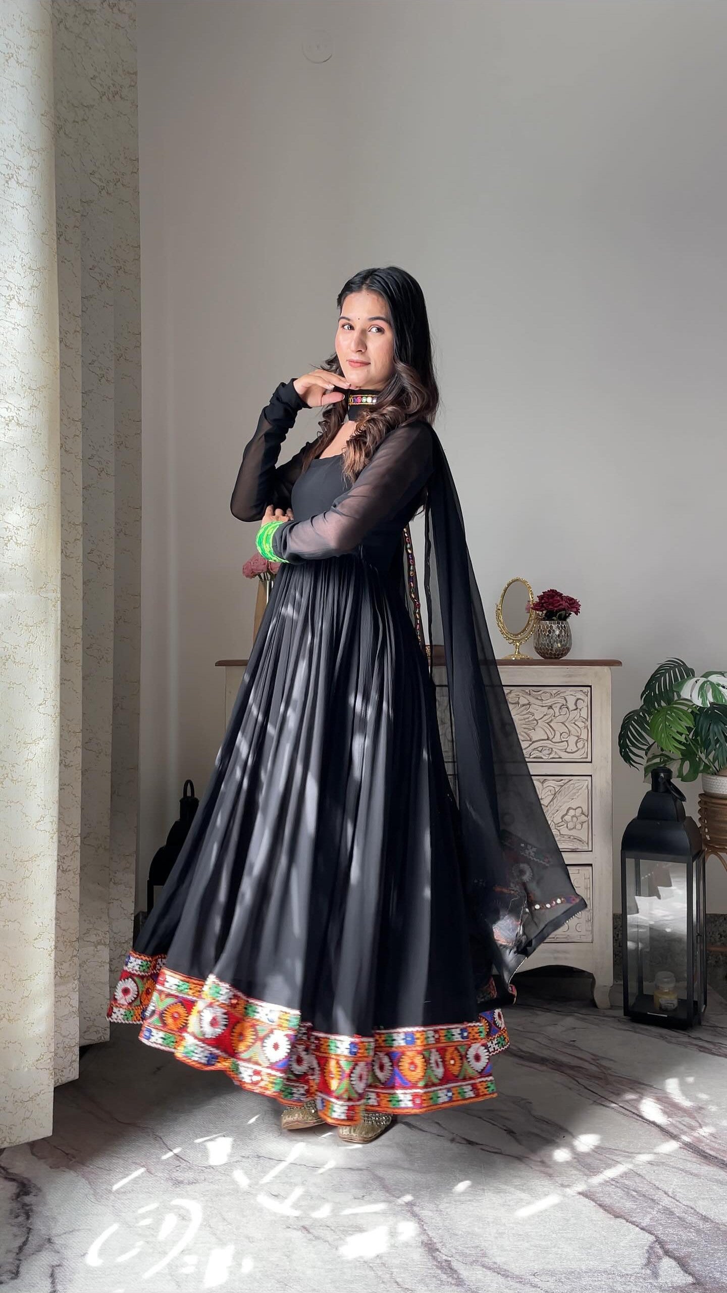 Black Anarkali Set