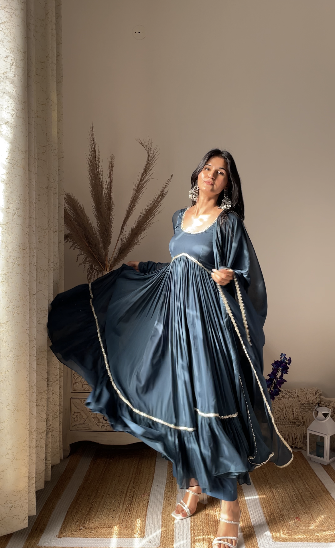 Blue Anarkali Set