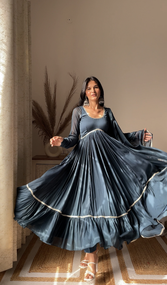 Blue Anarkali Set